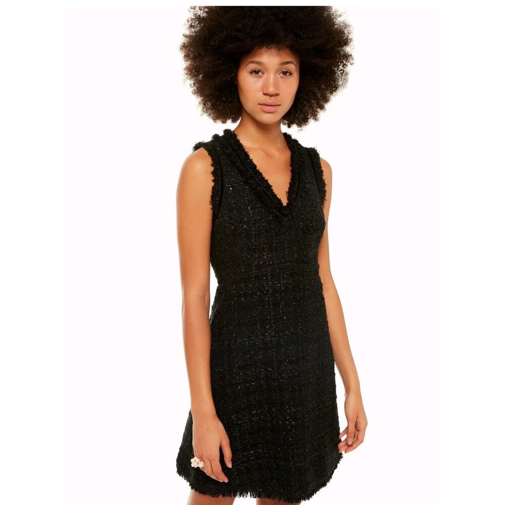 NWOT Kate Spade Black Sparkle Sleeveless Tweed Dress